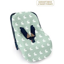 Deux Lapins %100 Pamuk Mono Lapin Matcha Green Müslin Ana Kucağı Kılıfı