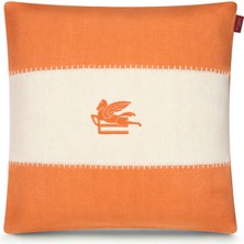 Etro Home Pegaso Turuncu Keten Dekoratif Yastık