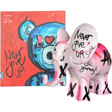 Aslı Sayan Fil Pop Art Pembe Dekoratif Heykel