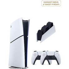 Sony Playstation 5 Slim Digital Edition 825 GB SSD Oyun Konsolu + 2. Ps5 Kol  + Ps5 Şarj Istasyonu (Yeni Sürüm)