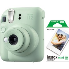 Fujifilm Instax Mini 12 Yeşil Fotoğraf Makinesi + 10'lu Mini Film Seti