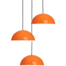 Tags Design Mushroom Turuncu Metal 3'lü Sarkıt Avize