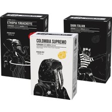 Noir Pit Coffee Co. Colombia Supremo Dark Italian ve Ethiopia Çekirdek Kahve 3 x 250 gr