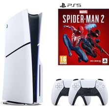 Sony Playstation 5 1 Tb Slim CD Edition Oyun Konsolu + 2. Ps5 Kol + Ps5 Spider-Man 2 Oyunu