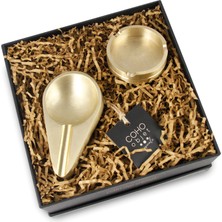 Coho Objet Coho Box Lux Döküm Pirinç Ince Puroluk ve Mini Küllük Hediye Seti