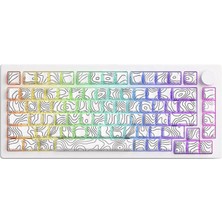 Akko Monsgeek M1 V5 Contour Lines White Rgb Kablosuz/kablolu Hotswap Mekanik Gaming Klavye