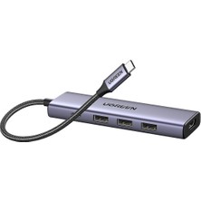 UGREEN 5-In-1 Usb-C 100W Pd 4K HDMI Gri Çoklayıcı Hub Adaptör