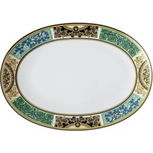 Versace Barocco Mosaic Desenli Porselen Oval Servis Tabağı 33 cm