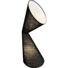 Tiftix Konik Siyah Kumaş Metal Lambader