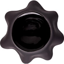 Ceramicshe Siyah Seramik Küçük Boy Pileli Tabak 13 cm