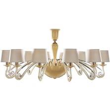 Bakara Collection Azucena Bohemia Kristal Altın Rengi Şapkalı Metal Avize