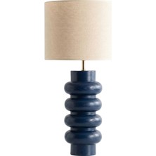 Pinot Interior Wavy Lacivert Ahşap Abajur