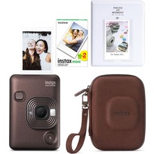 Fujifilm Instax Mini Liplay Deep Bronze Fotoğraf Makinesi 20'li Film Albüm ve Çanta Hediye Seti