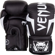 Venum Elite Black White Unisex Boks Eldiveni