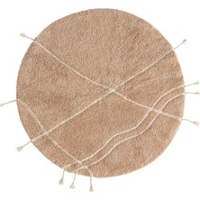 İrya Travertine Kahverengi %100 Pamuk Yuvarlak Banyo Paspası 100 x 100 cm