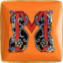 Versace Alphabet Porselen M Harfli Dekoratif Tabak 12 cm