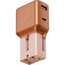 Energea Travelgo 35W 1 Adet Type-C 35W ve 1 Adet 18W USB Çıkışlı Pd Turuncu Hızlı Şarj Aleti