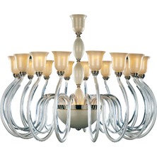 Bakara Collection Sheila 16 Kollu Bohemia Kristal Altın Rengi Metal Avize