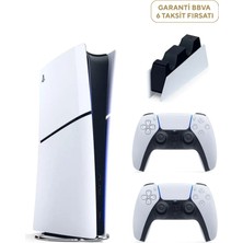 Sony Playstation 5 Slim Standart Dijital Edition 1 Tb Oyun Konsolu + 2. Beyaz Dualsense + Şarj  Istasyonu