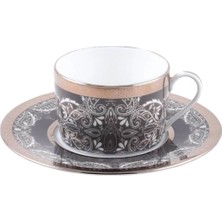 Haviland Romane Gris Porselen Çay Fincanı ve Tabağı