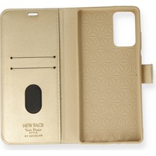 Bezos Galaxy Note 20 Kılıf Trend S Plus Kapaklı Kılıf - Gold