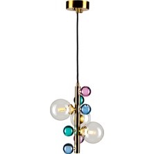Bubble Soft Mat Gold Metal Cam Mini Sarkıt Avize