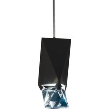 Swarovski Octa Siyah Metal Kristalli Sarkıt Aydınlatma 7,5 x 7,5 cm