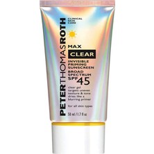 Peter Thomas Roth Max Clear SPF45 Yüksek Koruyuculu Şeffaf Güneş Kremi 50 ml