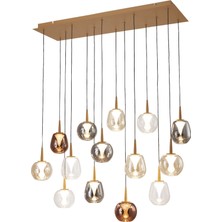 Bakara Collection Andromeda 14 Camlı LED Dikdörtgen Avize 90 x 30 cm