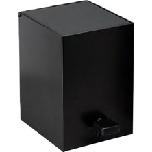 System Bathroom Accessories Siyah Kare Pedallı Banyo Çöp Kovası 3 Lt