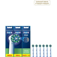 Oral-B Cross Action Clean Maximiser EB50 6'lı Beyaz Diş Fırçası Yedek Başlığı Temizlikte Etkili Özel Tasarım