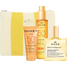 Nuxe Sun Huile Vücut Yağı 150 ml + Sun Huile 50 ml + Huile Prodigieuse Kuru Yağ 50 Ml+ Çanta Sun Seyahat Seti