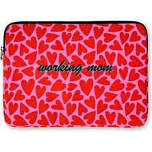 Chapters Pink & Red Hearts Working Mom Deri 13" - 14" Laptop Kılıfı