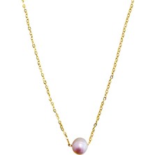 Pera Collection Lena Altın Kaplama Kadın Rose Inci Kolye