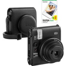 Fujifilm Instax Mini 99 Siyah Fotoğraf Makinesi + 20'li Film ve Deri Kılıf Seti