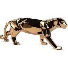 Lladro Panther Gold Porselen Heykel