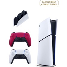 Sony Playstation 5 Slim Digital Edition 825 GB SSD Oyun Konsolu + 2. Ps5 Kol Kırmızı+ Ps5 Şarj Istasyonu (Yeni Sürüm)