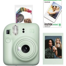 Fujifilm Instax Mini 12 Yeşil Fotoğraf Makinesi + 10'lu Mini Film ve Çerçeve Seti