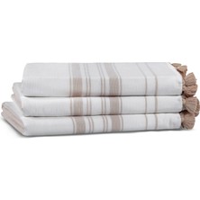 L’appartement One Side Striped Aerospin® White Misty Rose Pamuklu Tekli Banyo Havlusu 100 x 180 cm