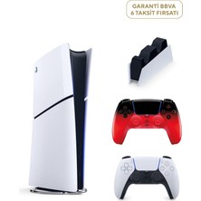 Sony Playstation 5 Slim Digital Edition 825 GB SSD Oyun Konsolu + 2. Ps5 Kol Techno Red + Ps5 Şarj Istasyonu (Yeni Sürüm)