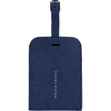 Pack'n Travel Lacivert Deri Valiz Tagi
