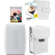 Fujifilm Instax Mini Link 3 Beyaz Akıllı Telefon Yazıcısı Beyaz Çanta Deri Albüm ve 20'li Mini Film