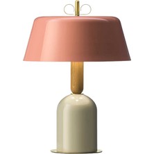 Bon Ton Pembe Natural Gold Pirinç Abajur