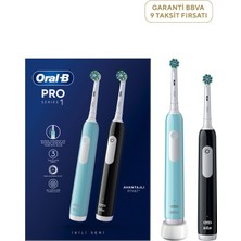Oral-B Pro Series 1 Ikili Siyah ve Mavi Şarjlı Diş Fırçası