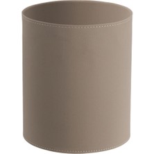 System Bathroom Accessories Bej Deri Çöp Kovası Kılıfı