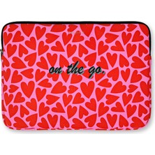 Chapters Pink & Red Hearts On The Go Deri 13"- 14" Laptop Kılıfı
