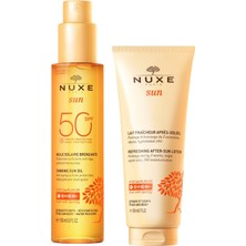 Nuxe Tanning Sun Oil SPF50+ 150 ml + Refreshing After Sun Lotion 200 ml Güneş Bakım Seti