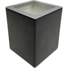 System Bathroom Accessories Mat Siyah Krom Tezgah Üstü Diş Fırçalığı 80X80 mm