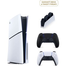 Sony Playstation 5 1 Tb Slim CD Edition Oyun Konsolu + 2. Ps5 Kol Siyah + Ps5 Şarj Istasyonu