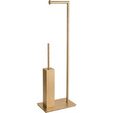 System Bathroom Accessories Altın Saten Pirinç Hareketli Banyo Set
